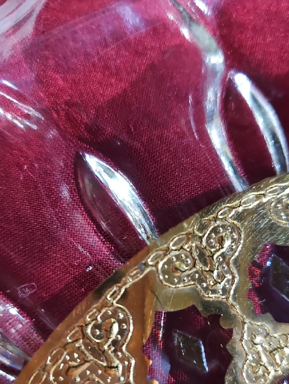 VTG Culver Valencia Glass & 22k Gold Filigree Serving Platter/Cake Plate